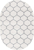 Unique Loom Trellis Frieze Collection Area Rug - Rounded (4 x 6 Oval, Ivory/ Gray)