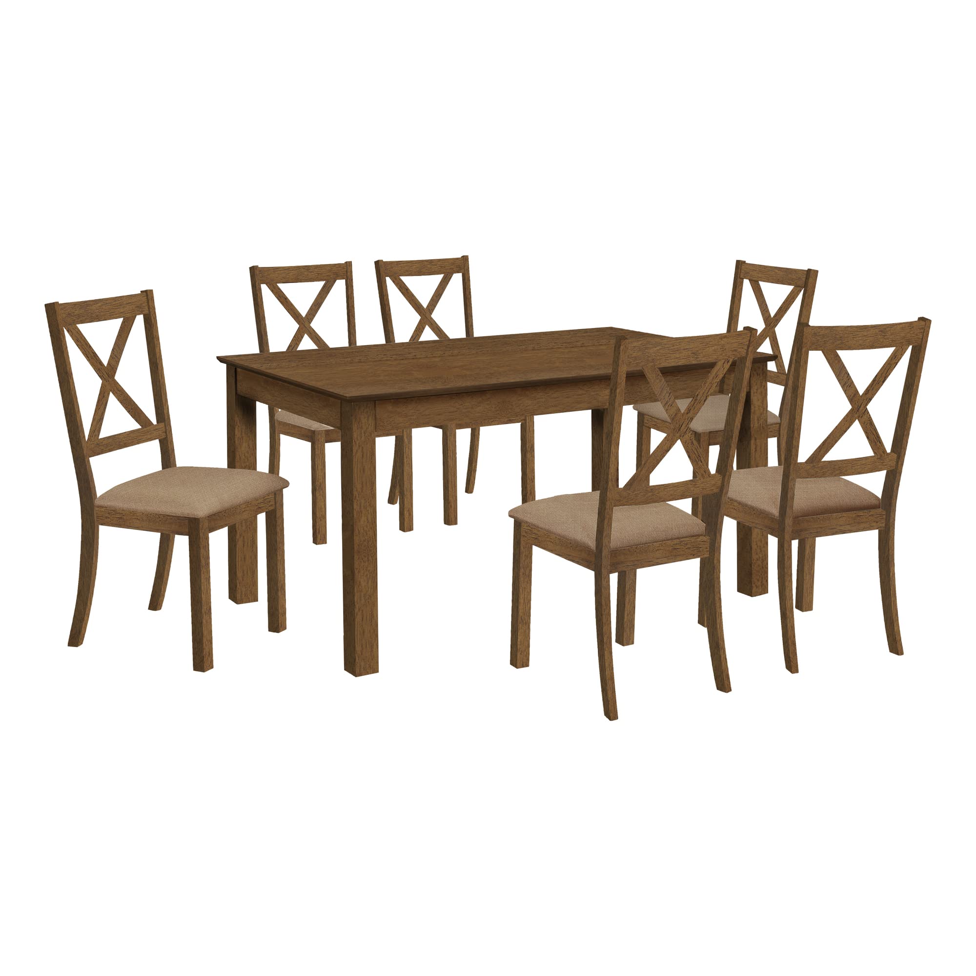 Monarch Specialties 1314, 60&Quot; Rectangular, Kitchen, Room, Veneer, Wood Legs, Transitional Dining Table-36&Quot;X 60&Quot; Brown Walnut, 59&Quot; L X 35.5&Quot; W X 30&Quot; H