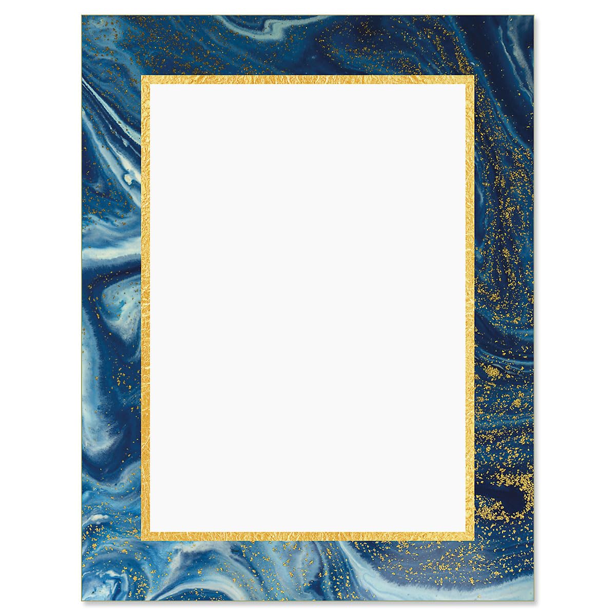 Blue Marbled Elixir Letter Papers - Set Of 25, Graduation Stationery Papers, 8 1/2' X 11', Compatible Computer Paper, Award Le