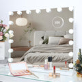 HOMPEN Hollywood Vanity Mirror Makeup Mirror with Lights, Touch Screen, 3 Color Modes Frameless Tabletop Mirror with 17 Dimmable