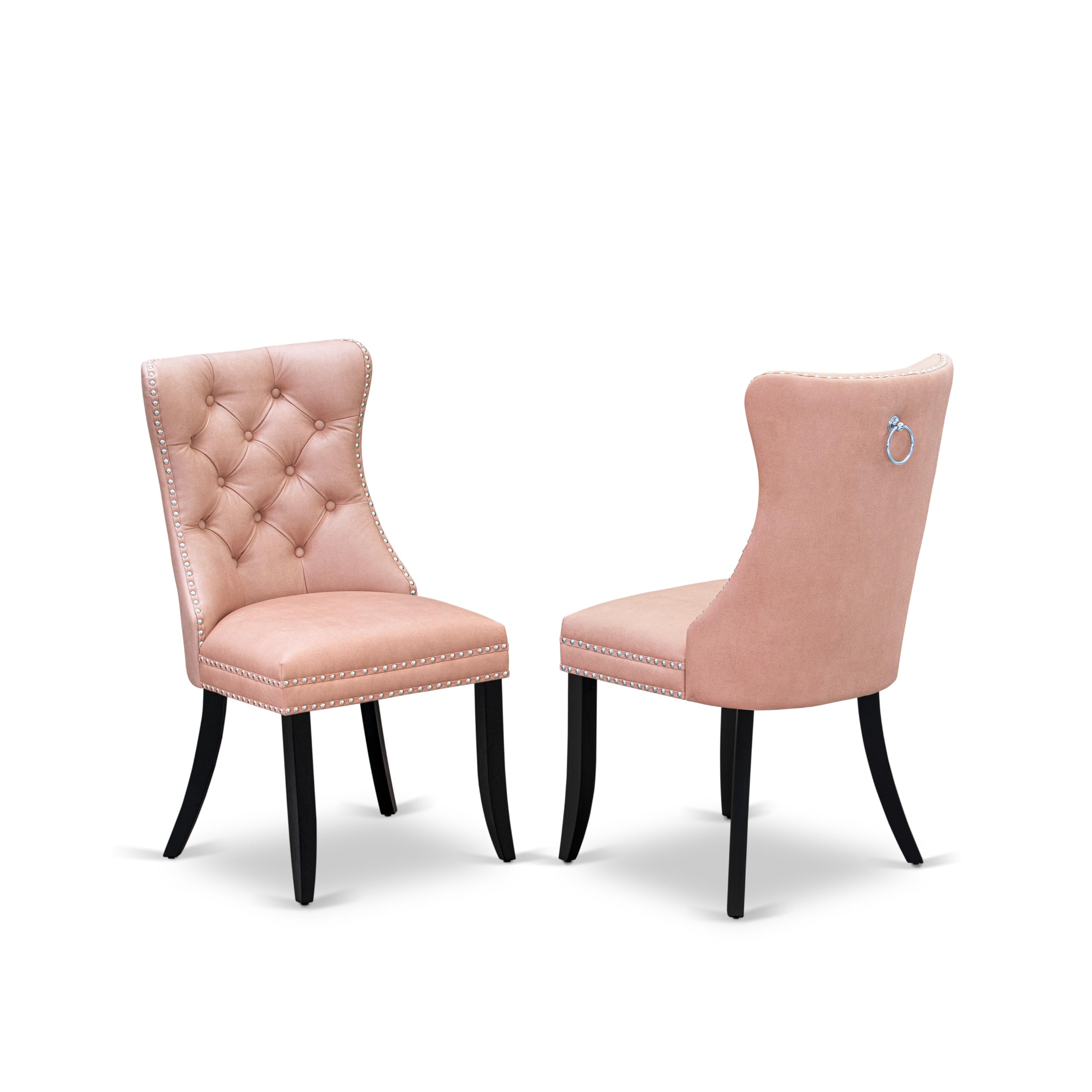 Luxe by East West Furniture - X02DA-2C6-23 - 6-pc Dining Table Set a Kitchen Table with a coffee Table and 2 wooden Benches and 2 Beige Red Faux Leather Dining Chair, 39x120 Inch, Wire Brushed Black