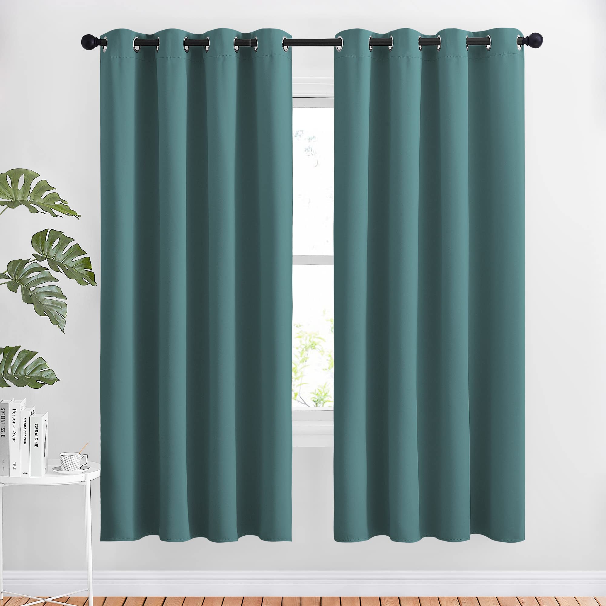 Nicetown Insulated Curtains Blackout Draperies - Triple Weave Microfiber Home Thermal Insulated Solid Ring Top Blackout Curtains