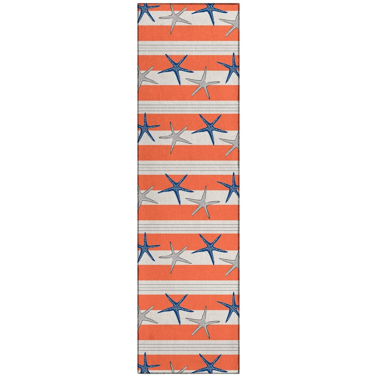 Seabreeze Sz12 Orange Coastal Rug Runner 2' 3&quot; X 7 ' 6&quot;
