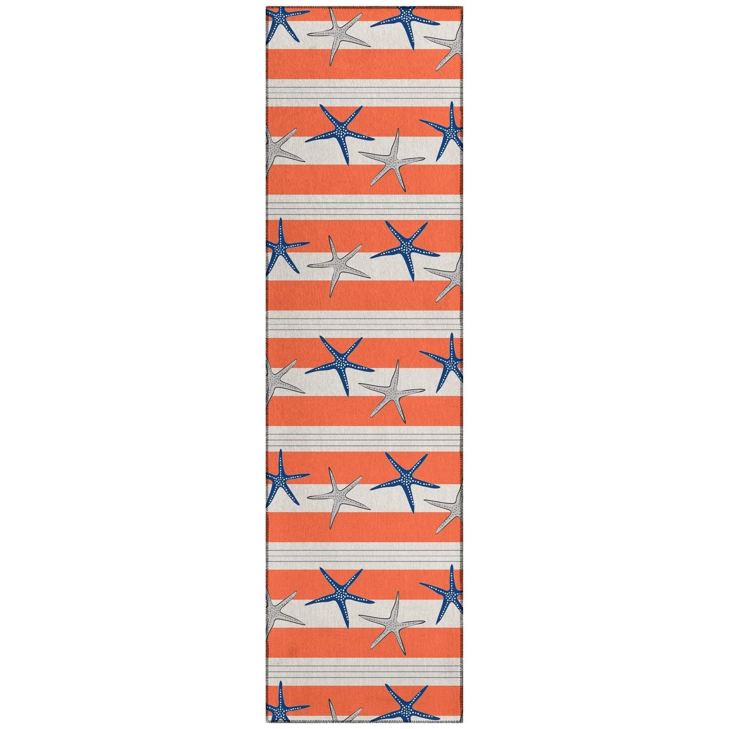 Seabreeze Sz12 Orange Coastal Rug Runner 2' 3" X 7 ' 6"
