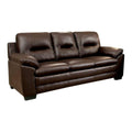 Benjara Contemporary Sofa In Leatherette With Tufted Back, Brown