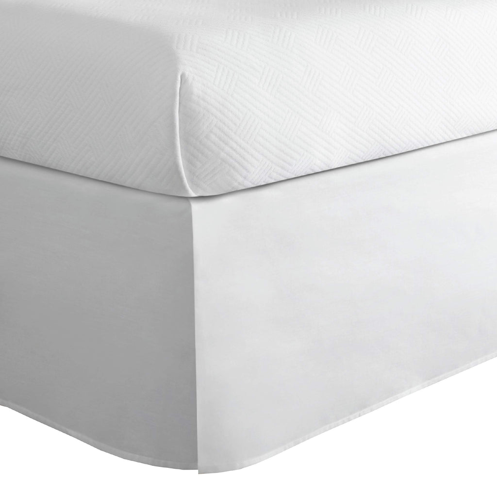 Today’S Home Classic Tailored Bed Skirt Dust Ruffle, Cotton Blend Design, 14' Drop Length, Queen, White