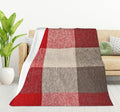 HGOD DESIGNS Plaid Red Grey Tartan Material As Fuzzy Stripes Blanket s for Women and Men, Soft Warm Throw Blanket and Fleece Fla