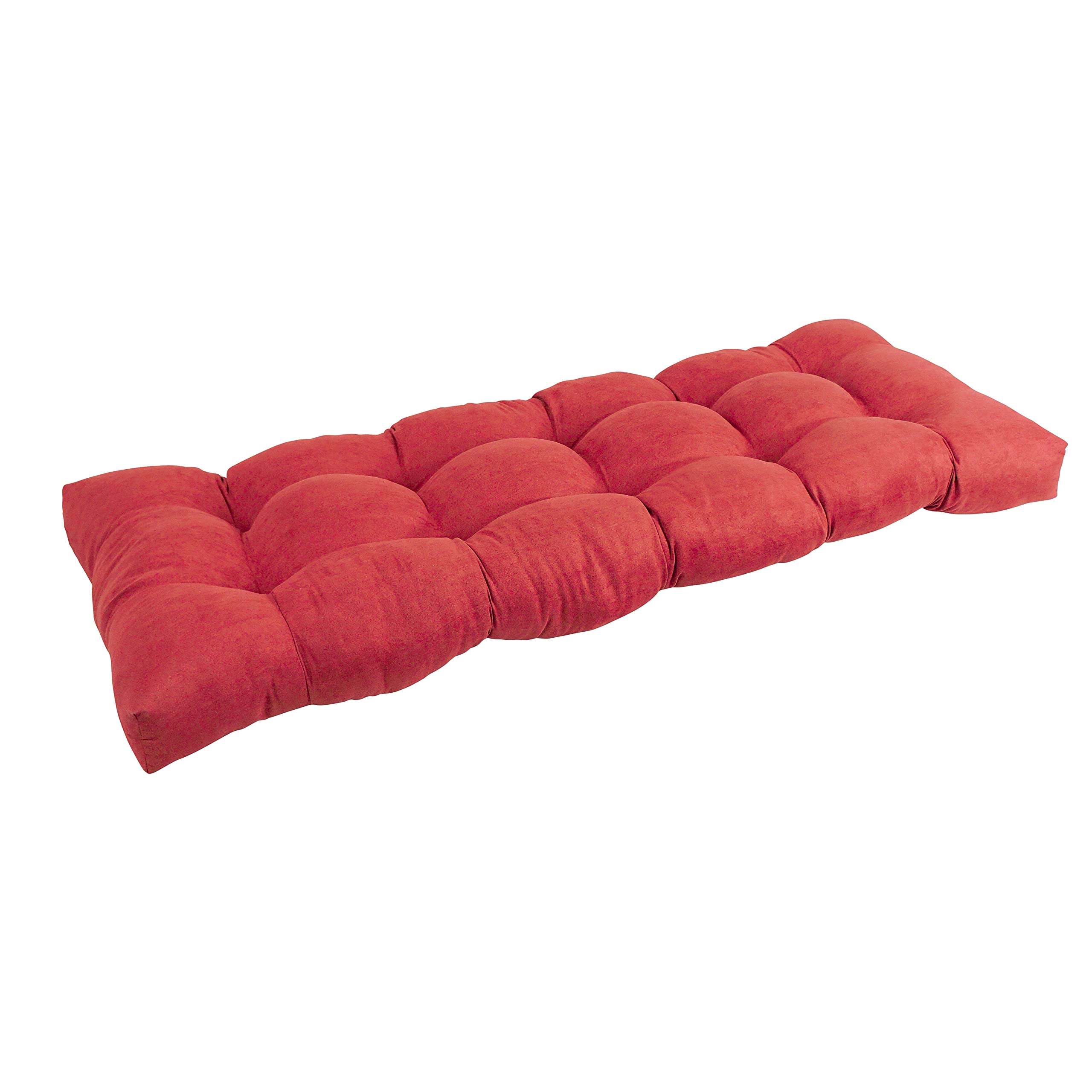 Blazing Needles Microsuede Tufted Bench Cushion, 51 x 19, Cardinal Red