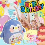 Arelux 18In Cute Penguin Plush Soft Penguin Stuffed Animal Birthday Pillow Plushie Toy Happy Birthday Party Decoration Plushies