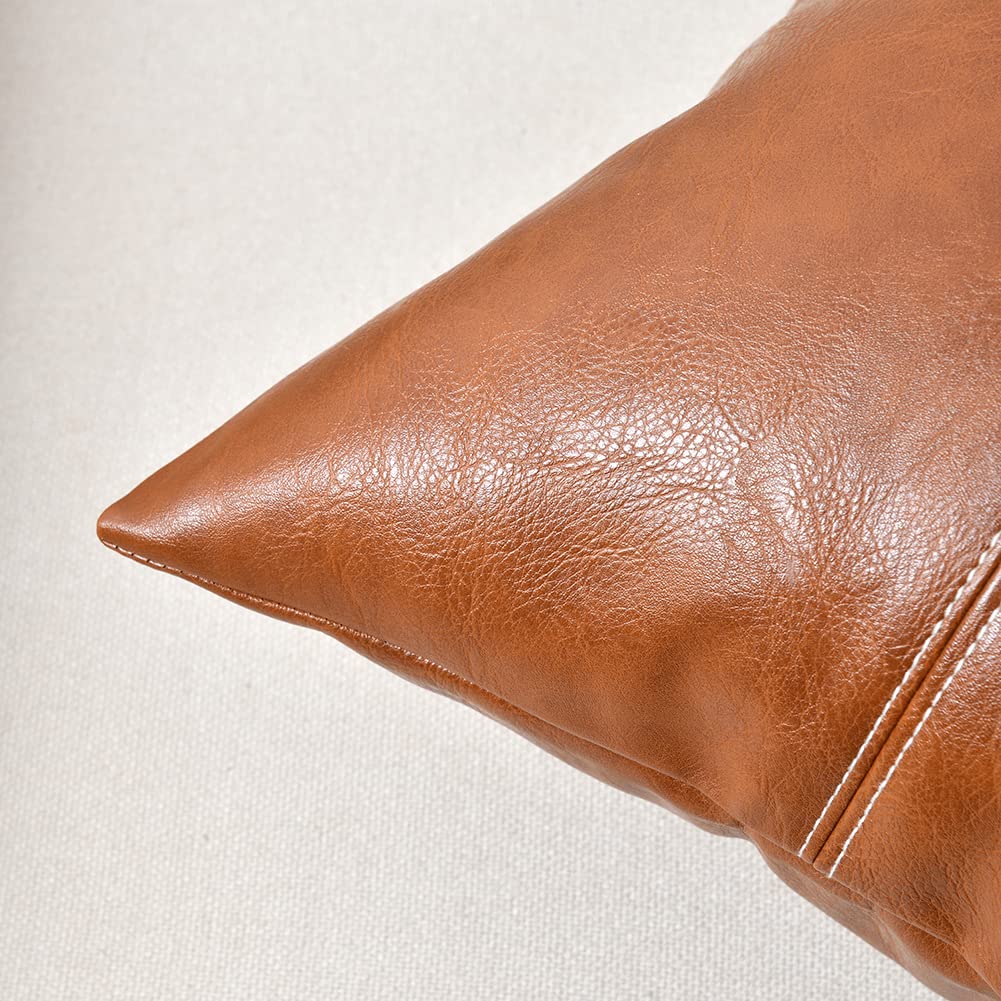 Fancy Homi 24X24 Pillow Covers, 2 Packs Brown Decorative Throw Pillow Covers 24X24 Inch For Couch Bed Bedroom Living Room, Cogna
