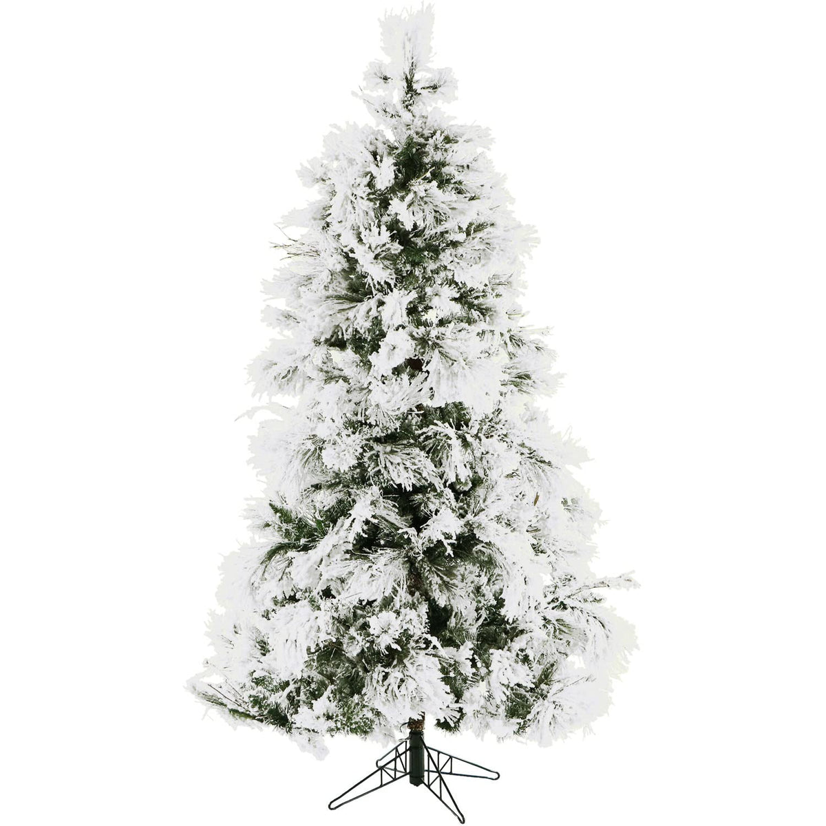 Christmas Time 6.5-Ft. Frosted Fir Snowy Artificial Christmas Tree, Unlit, Heavily Flocked, Realistic Pvc, Festive Holiday Decor For Home And Office, Flame Retardant