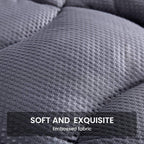 Sleep Zone Full Size Cooling Mattress Pad For Double Bed, Premium Zoned Quilted Mattress Topper, Wrap Around Mattress Protector Cover, Machine Wash Durable, Deep Pocket 8-21 Inch (Grey, Full)