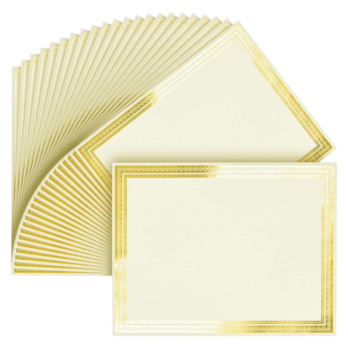 Juvale 50 Sheets Gold Foil Award Certificate Paper 8.5 X 11 For Printing - Blank Cardstock For Graduation, Diploma And Achieveme