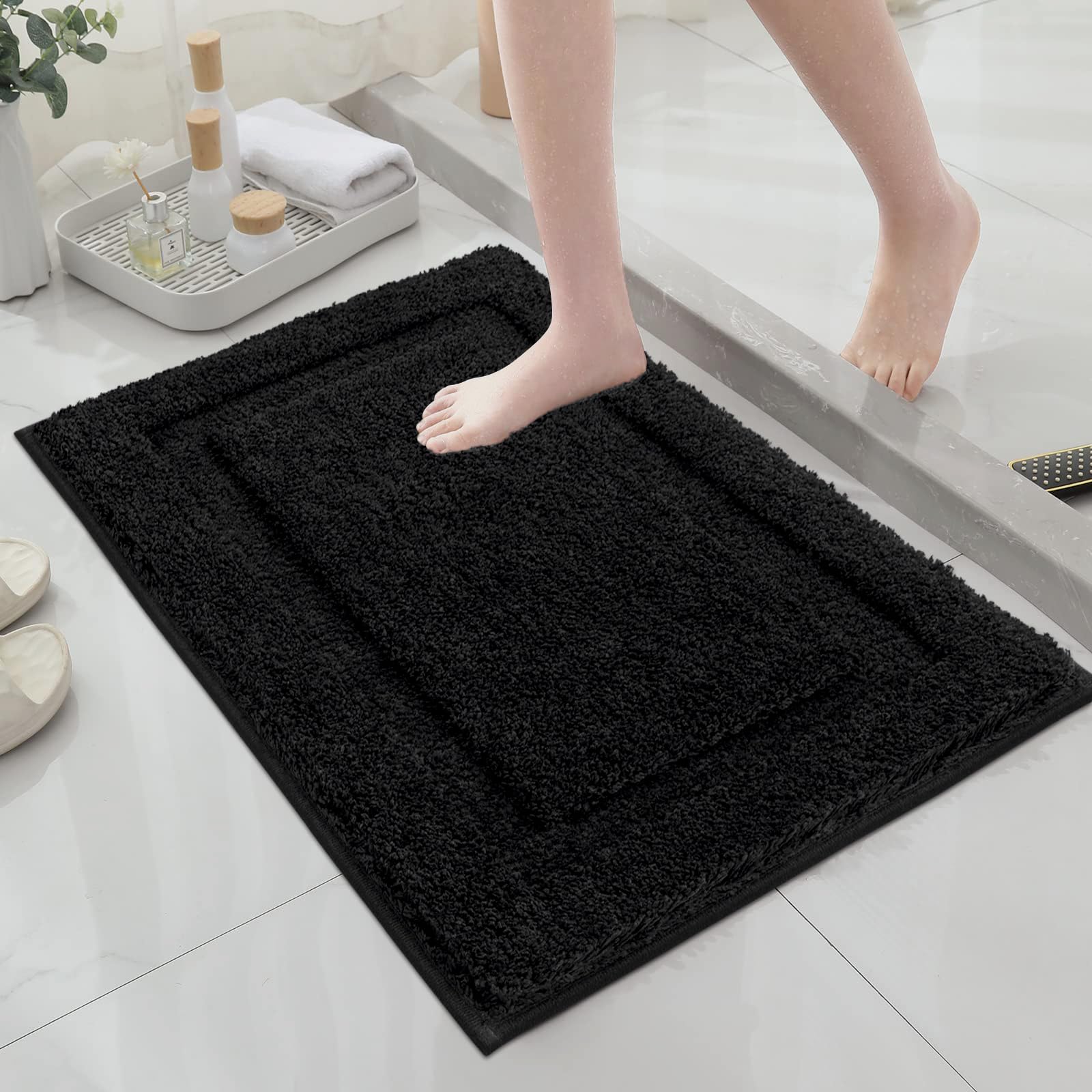 SHACOS Super Soft Bathroom Rugs 20x32 inch Non Slip Washable Bath Mats Microfiber Absorbent Bathroom Mats Bath Rugs for Bathroom