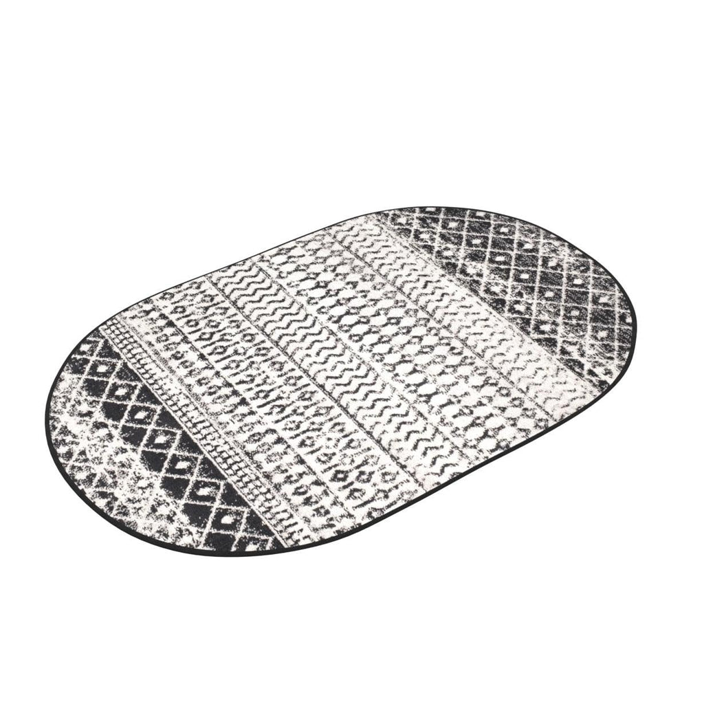 Livabliss Chester Boho Moroccan Area Rug,6'7'' X 9' Oval,Black