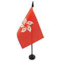Hong Kong Table Flag 4' X 6' - Hong Konger Desk Flag 15 X 10 Cm - Black Plastic Stick And Base - Az Flag
