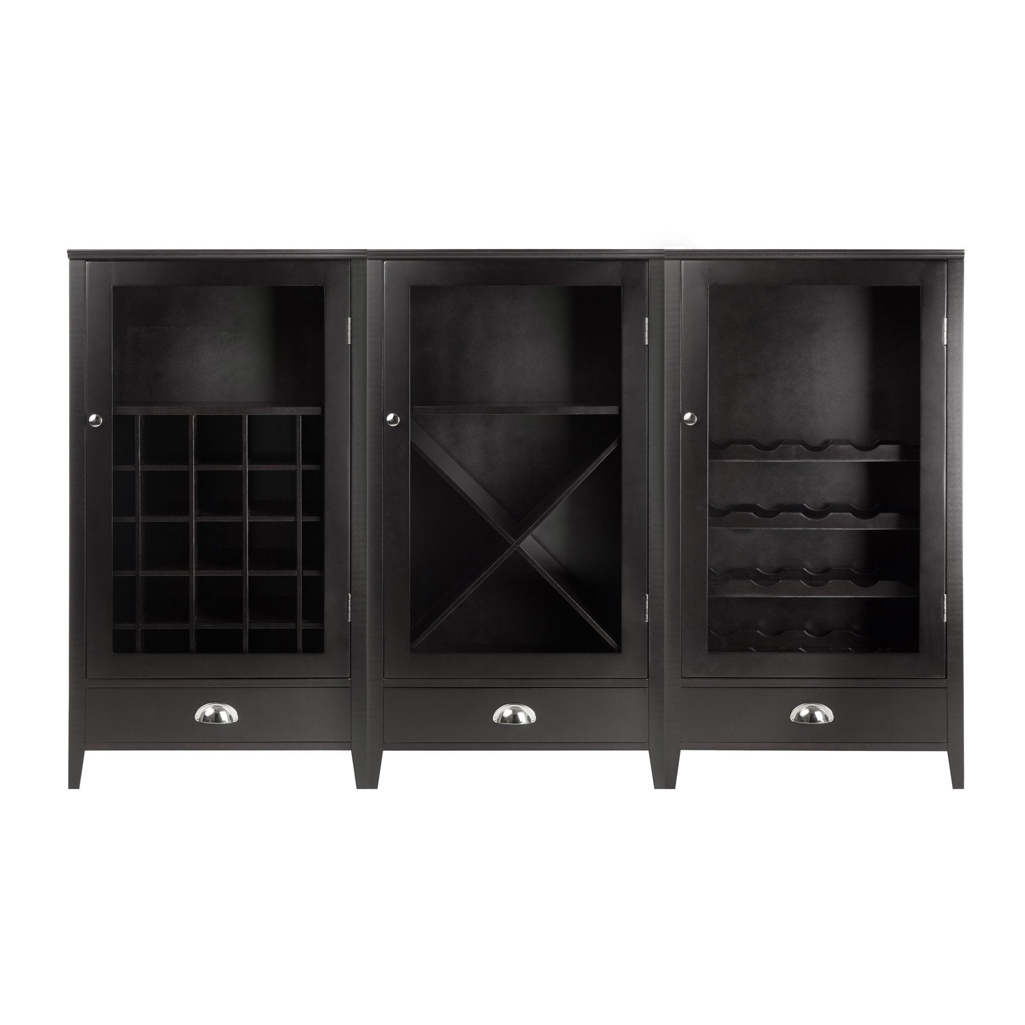 Winsome Bordeaux Wine Storage, 22.64&quot; W X 15.75&quot; D X 40&quot; H, Espresso