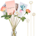 Sunnyray 30 Pieces Metal Wire Floral Picks Wire Place Card Holder Stand 13 Inch Table Name Number Picture Holder Clips Menu Note