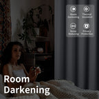 Bgment Fashion Sliding Door Curtain 100 X 96 Inches, Wide Thermal Blackout Curtains Room Darkening Room Divider Window Curtain, 1 Panel, Light Grey, 96 Length X Wide 100