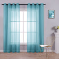 KOUFALL Teal Curtains 84 Inch Length for Living Room 2 Panels Set,Sheer Grommet Beach Curtains for Bedroom Girls,52x84 Inches Lo