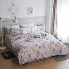Boho Floral Duvet Cover Full Size Girls Floral Print Bedding Sets Garden Style Aesthetic Duvet Cover Cotton Floral Comforter Cov