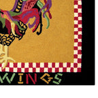 C&F Home Hot Wings Rooster Chicken French Country Western Farm Orange Wool Handcrafted Premium Hooked Indoor Area Rug 24 X 36 Or