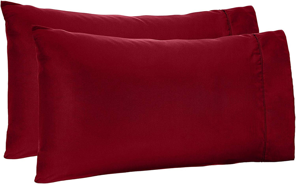 Trend Bedding Mart 100% Egyptian Cotton Extra Large Fit Pillowcase, Burgundy, Queen 23W X 34L