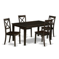East West Furniture CAB5S-CAP-W 5 Piece Dining Set Includes a Rectangle Dinner Table and 4 Kitchen Dining Chairs, 36x60 Inch, Cappuccino