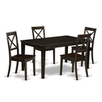 East West Furniture CAB5S-CAP-W 5 Piece Dining Set Includes a Rectangle Dinner Table and 4 Kitchen Dining Chairs, 36x60 Inch, Cappuccino