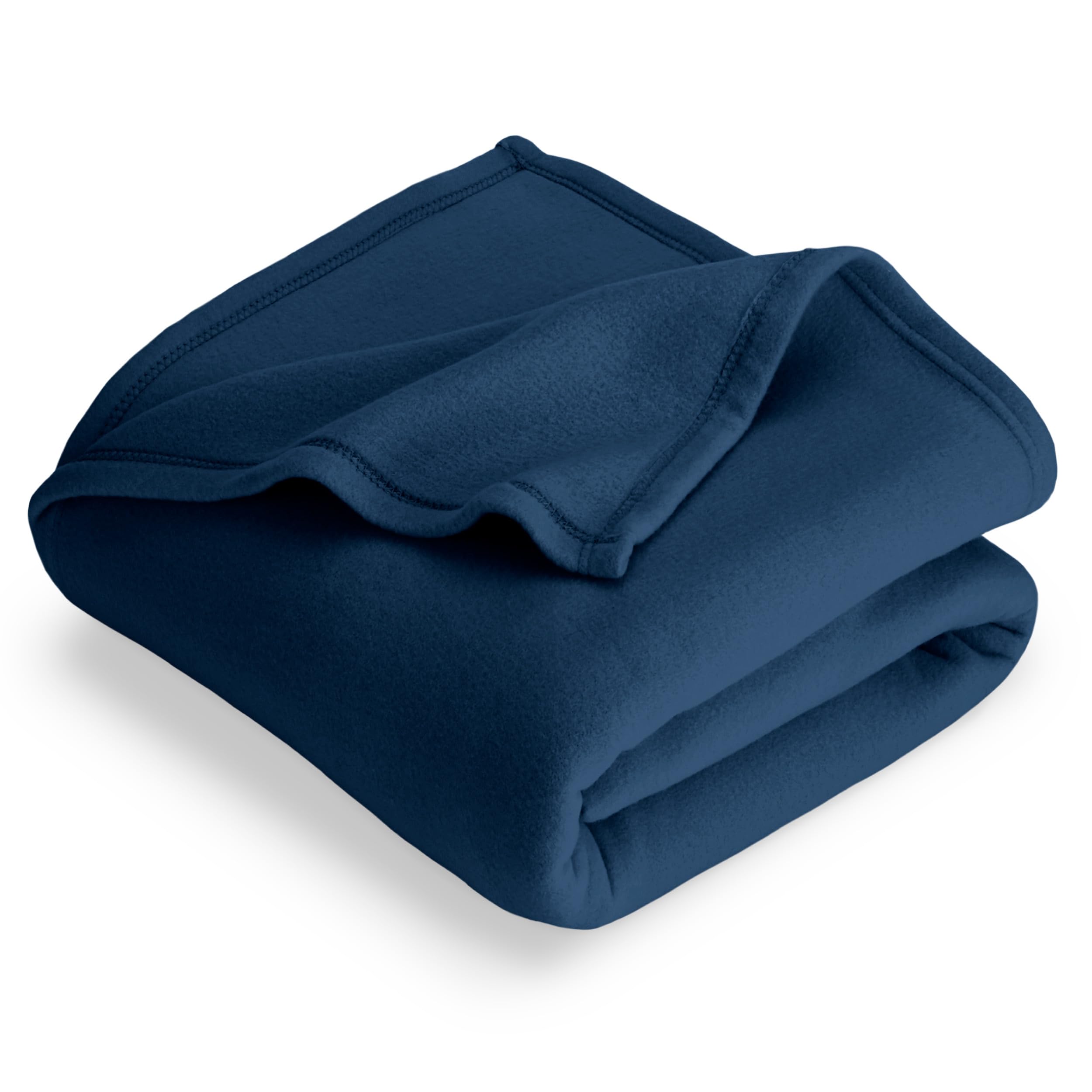 Bare Home Polar Fleece Blanket - Throw Blanket - Dark Blue - Warm & Cozy - Premium Fleece Blanket - Blanket for Bed, Sofa, Campi