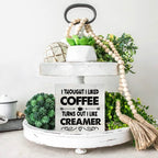 Rustic Coffee Wood Box Sign I Thought I Liked Coffee Turns Out I Like Creamer Wooden Box Sign Home Kitchen Coffee Bar Desk Shelf