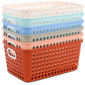 gisgfim 6 Pack Medium Plastic Book Baskets 11  7.5  4.5 inches Classroom Storage Baskets for Papers Book Storage Plastic Bas