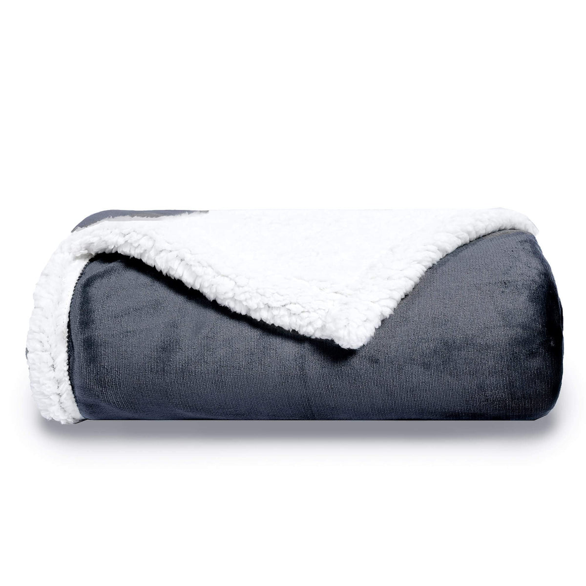 Nanpiper Sherpa Blanket,Soft Fuzzy Fleece Blanket,Warm Plush Egde,Grey 50'X60'