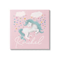 Stupell Industries Girls Pastel Unicorn & Clouds Personalized Canvas Wall Art by Elizabeth Medley