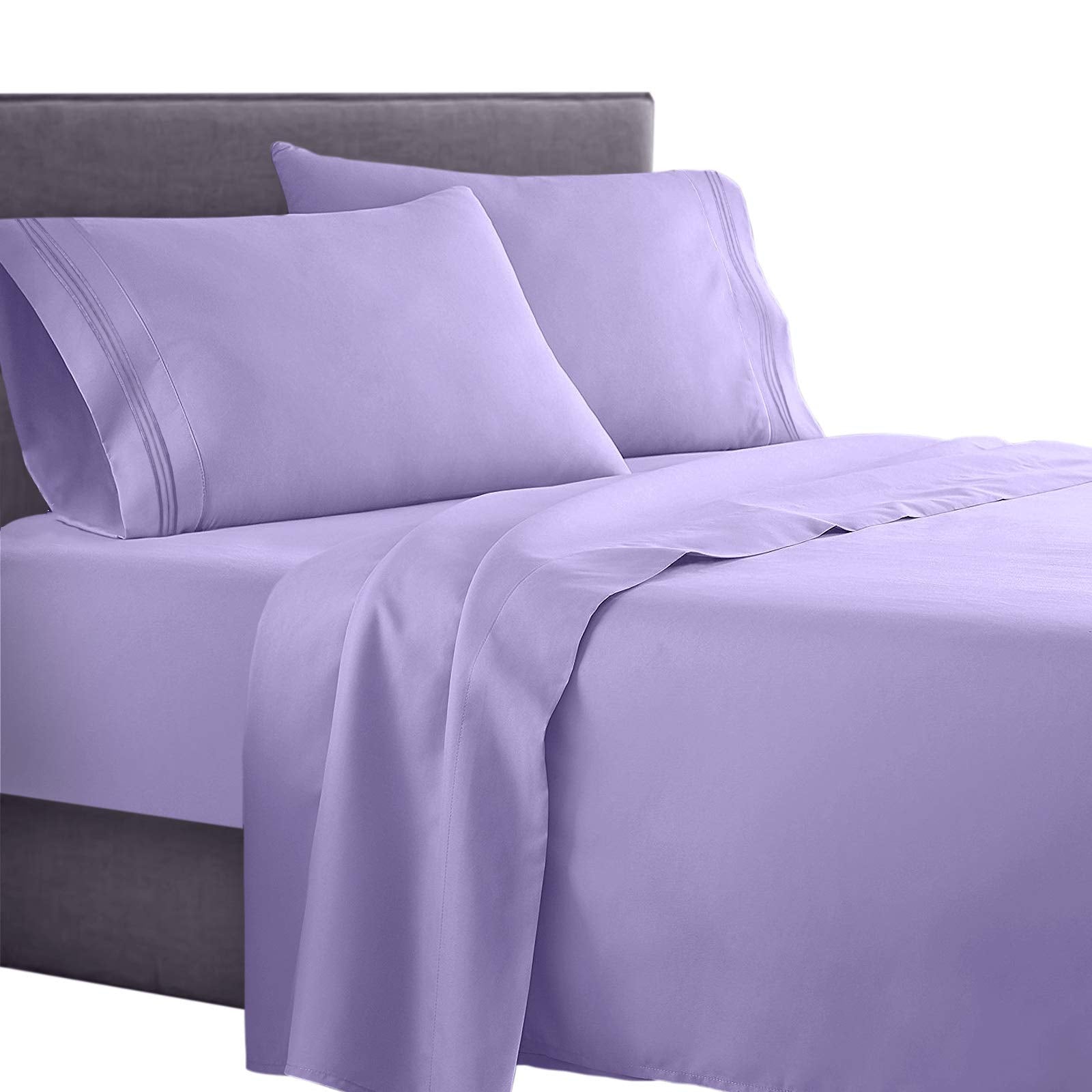 Clara Clark  Supreme 1500 Collection 4Pc Bed Sheet Set - Queen Size, Lavender