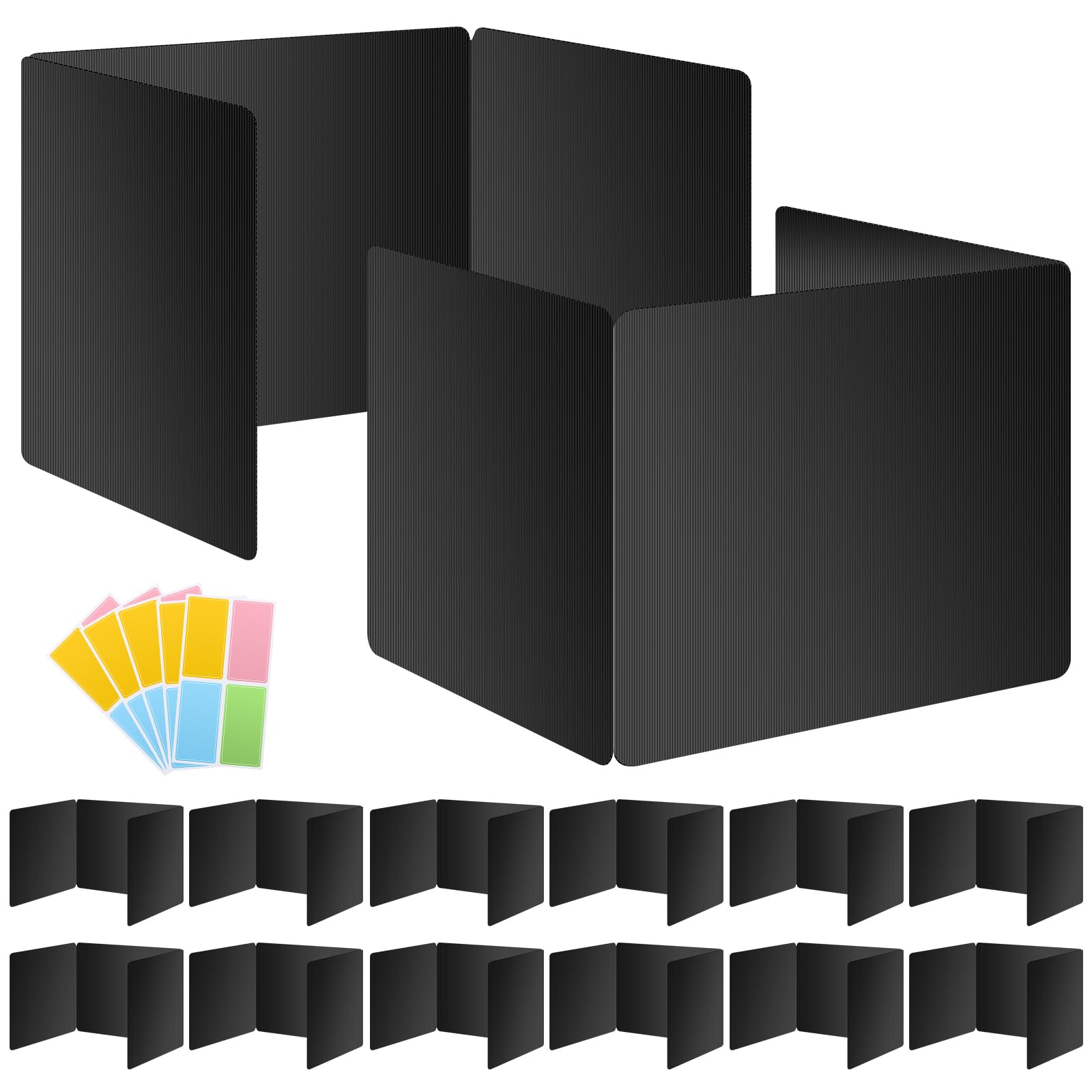 12 Pack Black Desk Dividers for Students, Privacy Shields Folder for Students, Durable & Waterproof Plastic Study Board, Classro