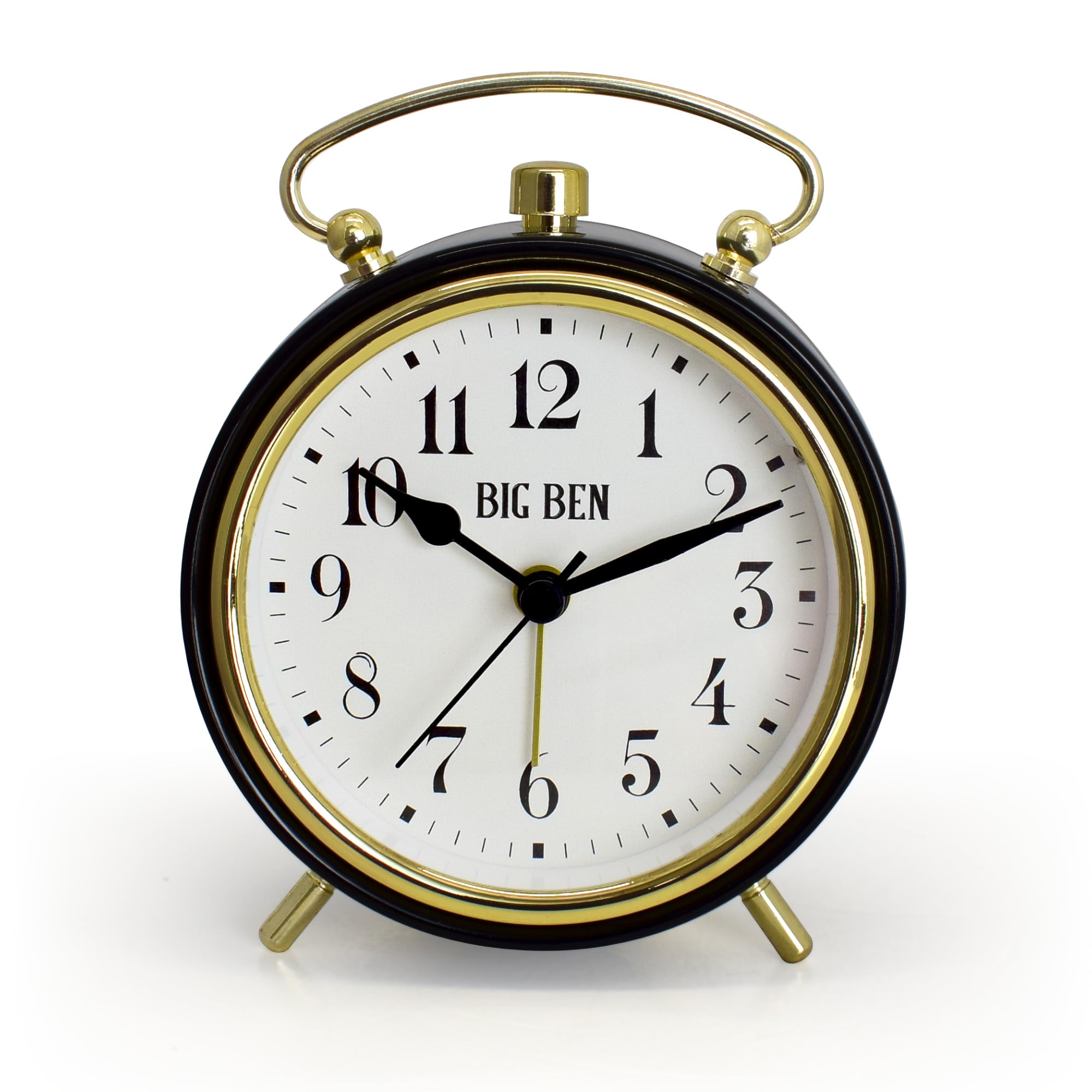 Westclox Big Ben Classic Battery Operated Alarm Clock with Luminous Hands Large Easy Read Dial Loud Alarm Vintage Metal Case Gla