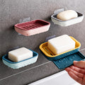 Amazon Brand  Solimo 4 Pc SelfAdhesive Soap Dish with Removable Drip Tray, NoDrill Wall Mounted Soap Holder with Drain Tray f