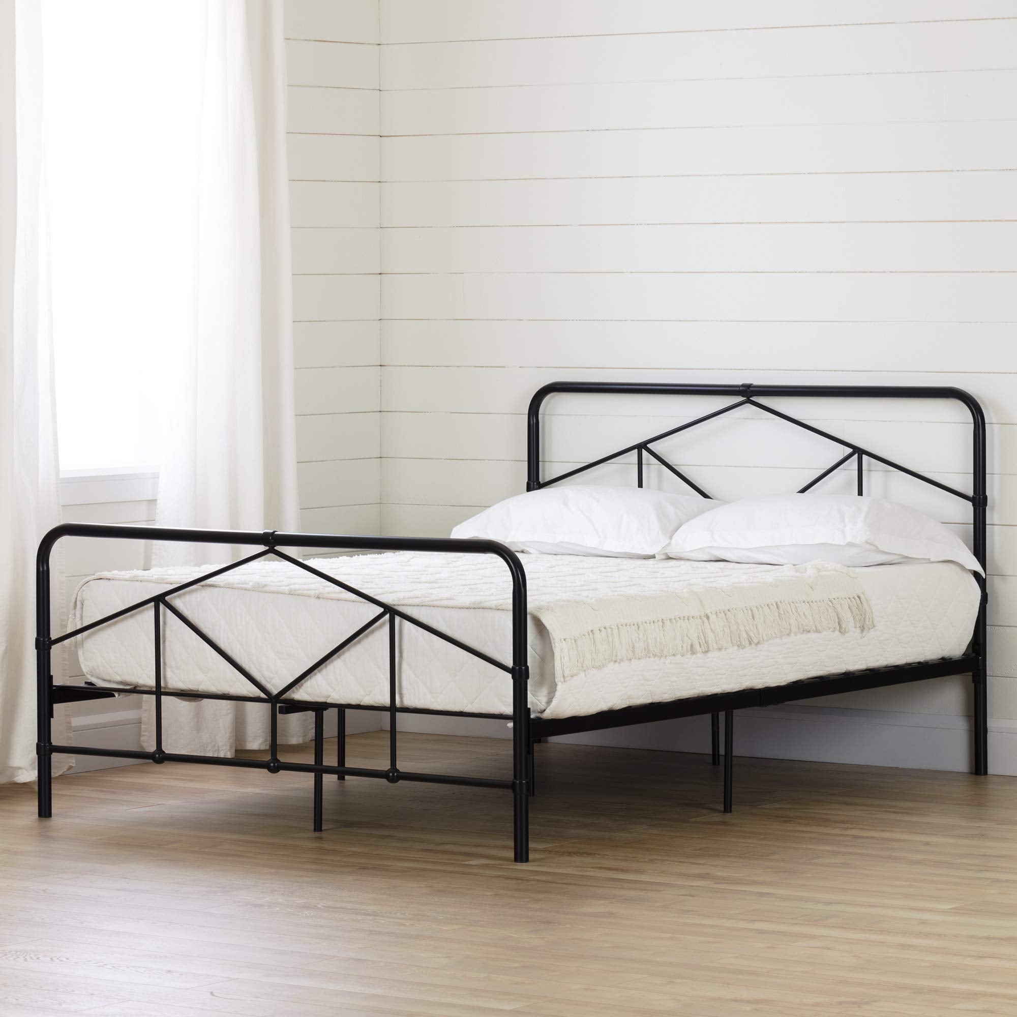 South Shore Sazena Geometric Metal Platform Bed - Thumbnail 2
