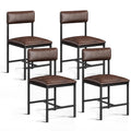 DWVO Dining Room Chairs Set of 4 Brown Upholstered Dining Chairs Modern Kitchen Chairs Faux Leather Restaurant Chairs with Metal
