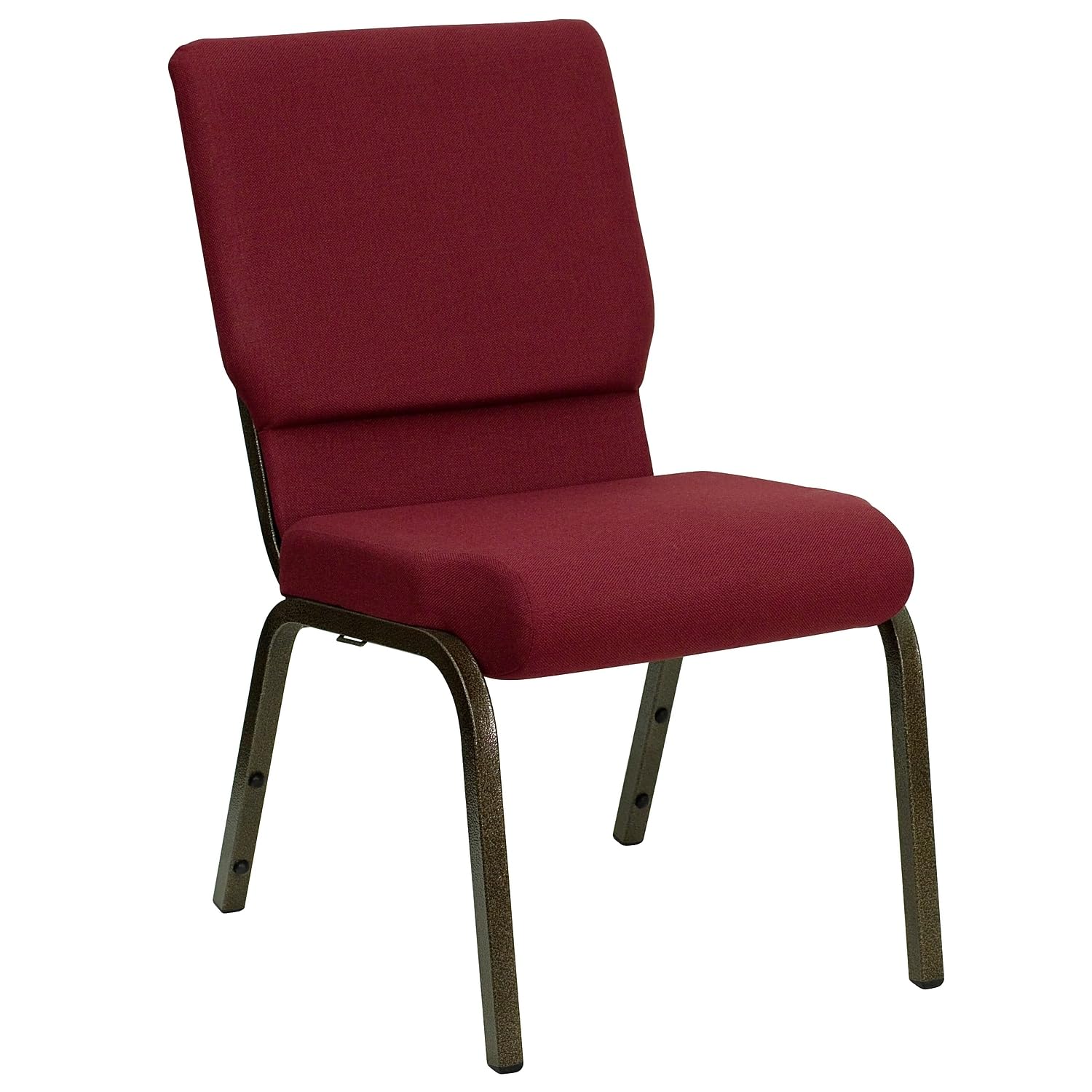 Flash Furniture Hercules Series 18.5''W Stacking Church Chair In Burgundy Fabric - Gold Vein Frame