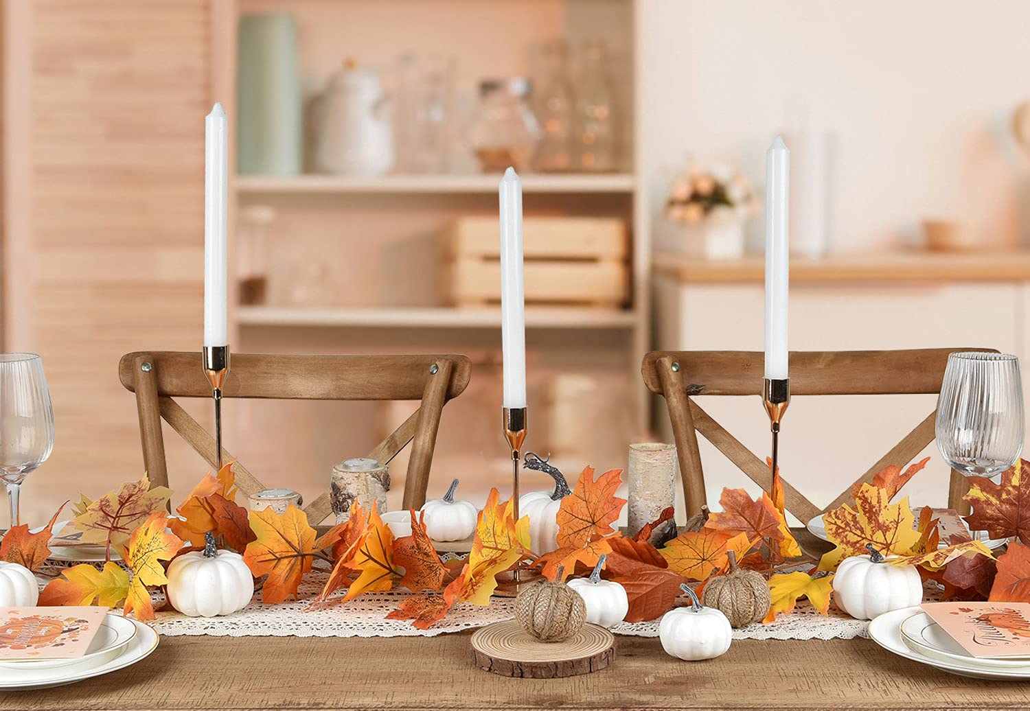 Lvydec 2 Pack Fall Garland - 5.9ft Artificial Maple Leaves in Yellow, Orange & Red for Home, Wedding, Halloween & Thanksgiving Decor