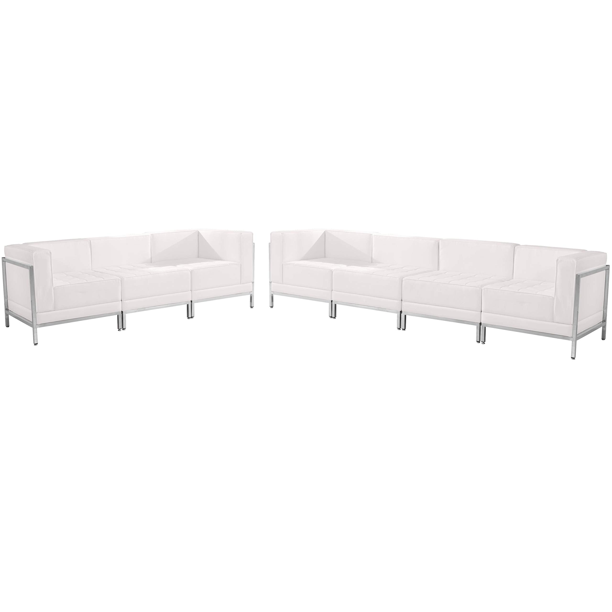 Flash Furniture Hercules Imagination Series White Leathersoft Sofa Set, 5 Pieces