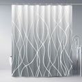 Punkray Ombre Grey Shower Curtain for Bathroom with Hooks,White Shower Curtain Set,Stripe Bath Curtains Decorative Shower Curtai