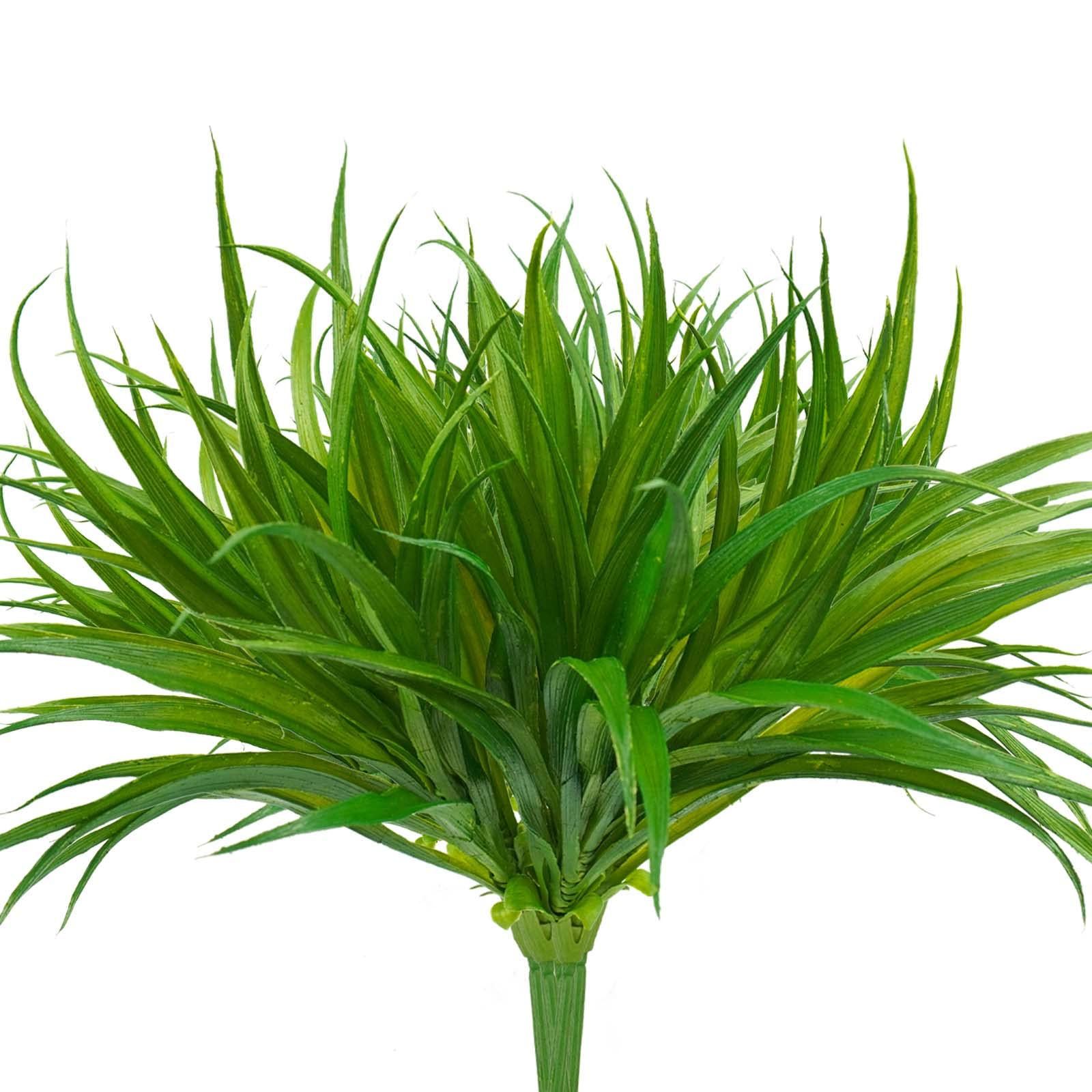 Phliofd 32 Pcs Artificial Grass Fake Plants 17.3in Outdoor Plants UV Resistant Faux Greenery Stems Fake Grass for Home Window Ga