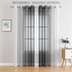 G2000 Sheer Curtains & Drapes 95 Inches Long Grey And White Ombre Curtains For Bedroom Living Room Window Curtains Light Filteri