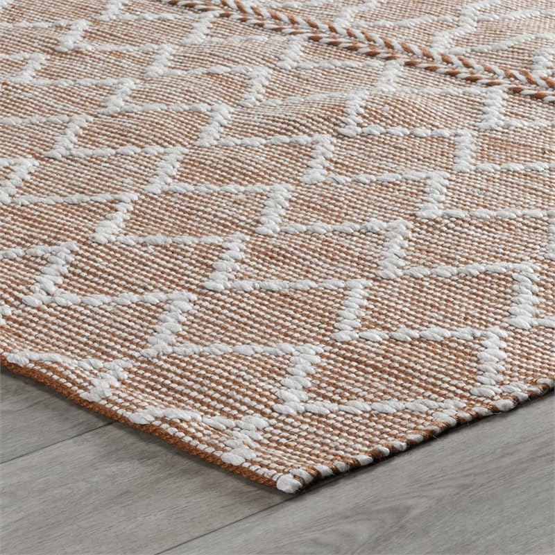 Kosas Home Sonora 96 X 120 Polyester Fabric Accent Rug In Terracotta/Ivory