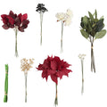 Floroom Artificial Greenery Stems Box Set, 41pcs with 7 Kinds of Faux Greenery Flowers Picks for DIY Bridal Bouquets Wedding Flo