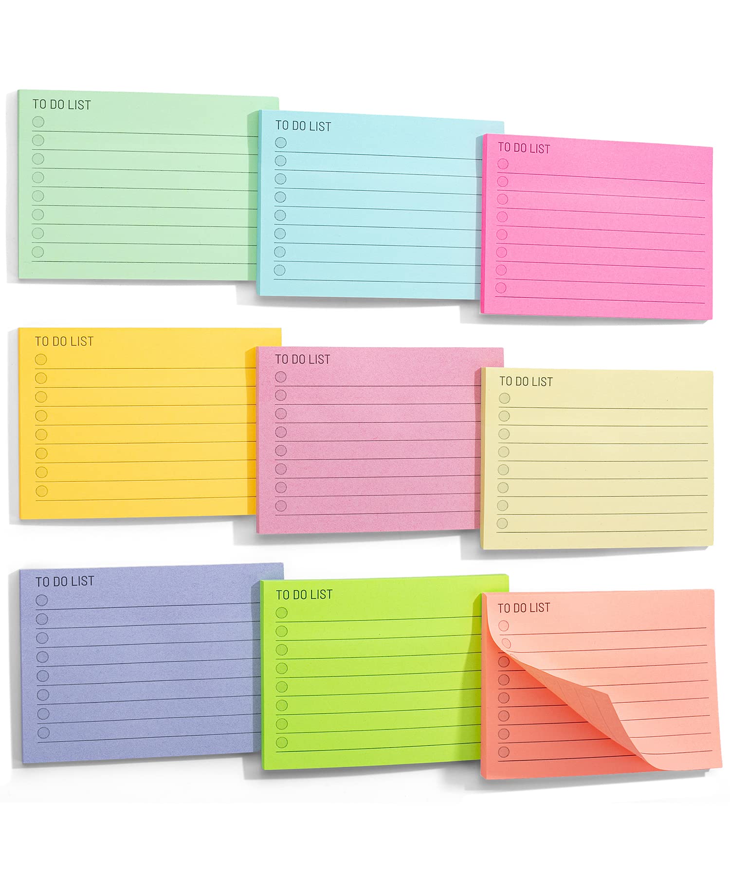 Mr. Pen- Assorted Color 4'X3' Lined Sticky Notes, 360 Sheets, 9 Pads, Perfect For Organization, Note-Taking, Task Management,