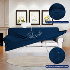 Purefit 100% Dual Waterproof Couch Cover Slipcovers For Couches And Sofas - Stretch Non Slip Fleece Sofa Covers Washable, Leakproof Furniture Protector For Kids, Pets, Dog (Oversized Sofa, Navy)